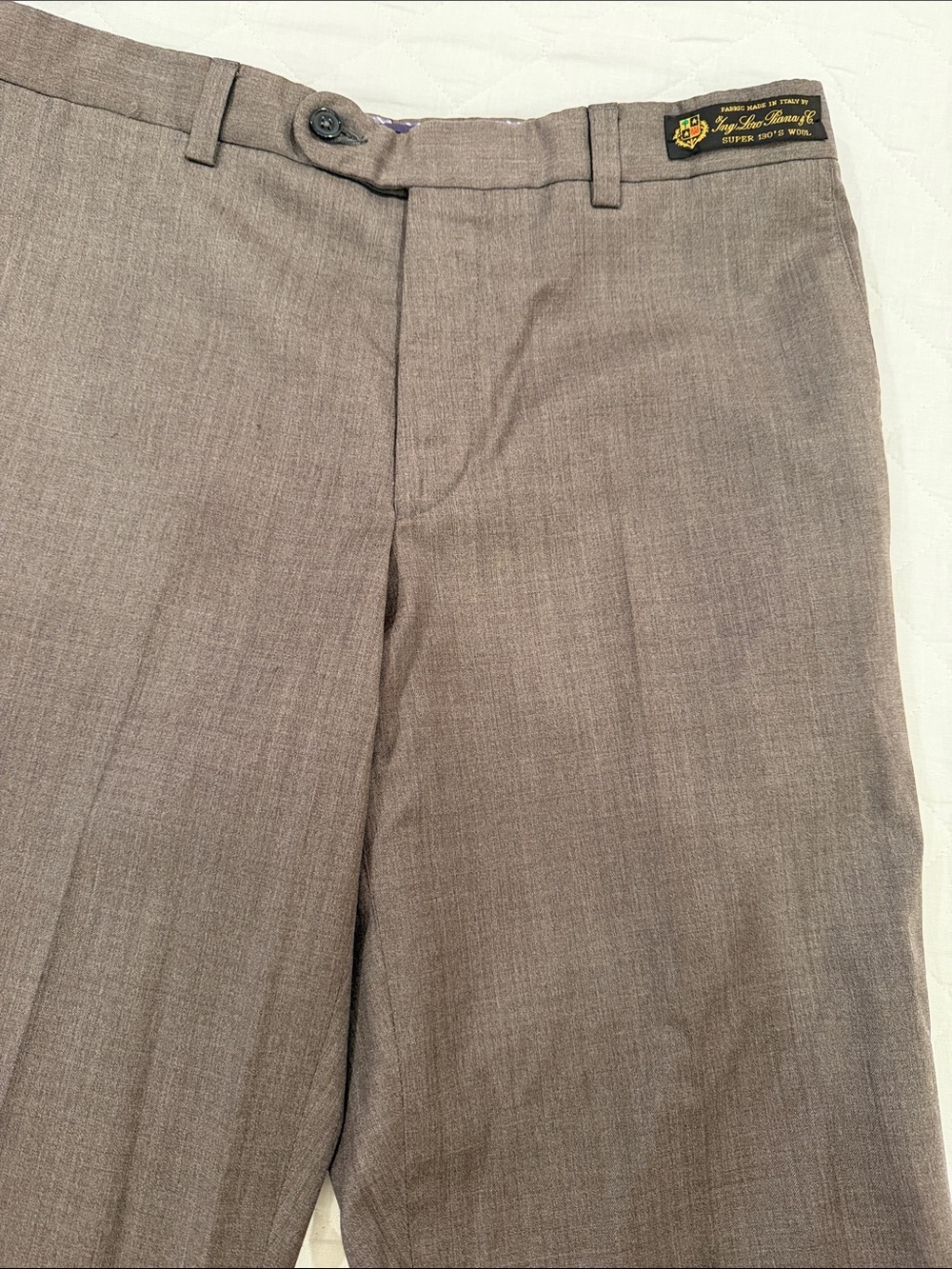 Men's Taupe Flat-Front Dress Shorts